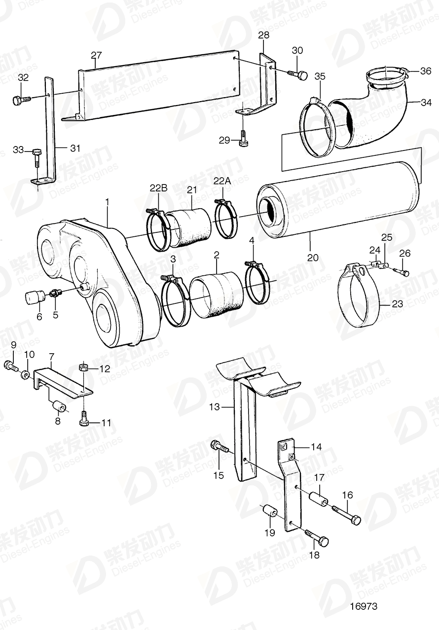 VOLVO Connecting pipe 3825971 Drawing